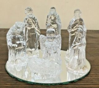 Glass Christmas Nativity Set