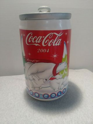 Coca - Cola 2004 Coke Can Bear Canister Cookie Jar