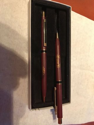 Vintage Rightpoint Uaw United Auto Workers Pen Pencil Set - Case