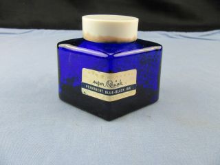Vintage Parker Quink Colbalt Blue Diamond Shape Ink Bottle
