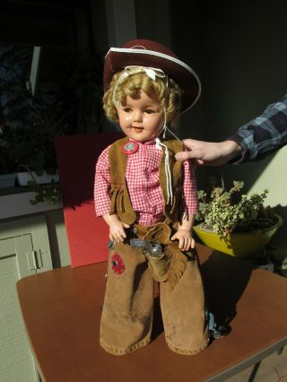 1936 Texas Ranger Cowgirl Shirley Temple Doll 28 Inch Texas Centennial