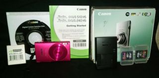 Canon Powershot Digital Camera Elph 320 Hs Pink Hot Fuchsia Neon
