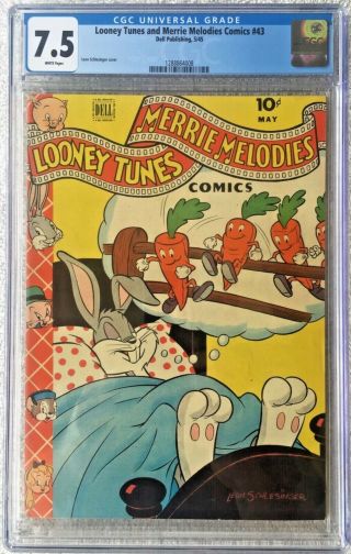 Cgc 7.  5 Looney Tunes And Merry Melodies Comics 43.  Bugs Bunny.  1943.