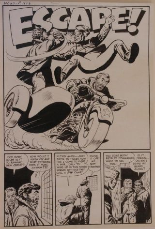 Jack Sparling Art,  War Battles 3,  Pgs 11 - 14,  1952,  4 Pgs,  Motorcycle