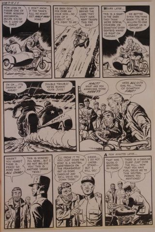 JACK SPARLING art,  WAR BATTLES 3,  pgs 11 - 14,  1952,  4 pgs,  Motorcycle 3