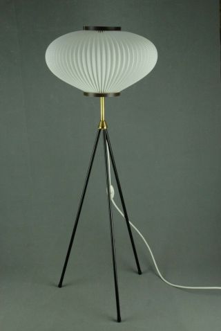 Mid Century Tripod Floor Lamp Atomic Vintage Danish Modern 1950s Eames 60s 70s 3