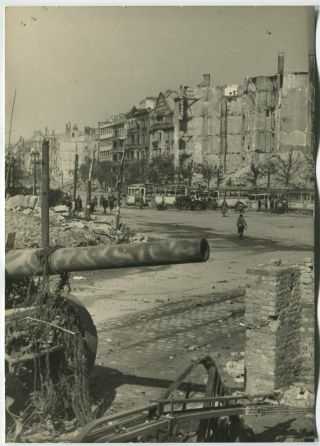 Wwii Large Size Press Photo: Ruined Berlin Recovering After The Battle,  May 1945