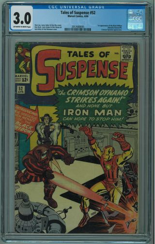 Tales Of Suspense 52 Cgc 3.  0 1st Black Widow Hot Book Ow/w Pgs 1964