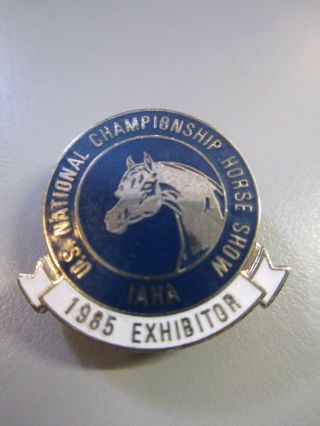 1985 Iaha Exhibitor Vintage Pin Us National Championship Horse Show