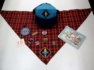 Cub Scout Webelos M/f Set - Hat Neckerchief/scarf Rank Slide Patch 7d - Boy Scouts