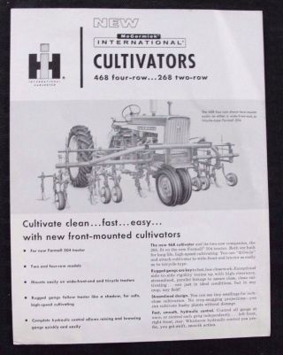 International Harvester Farmall 504 Tractor 268 468 Cultivator Brochure
