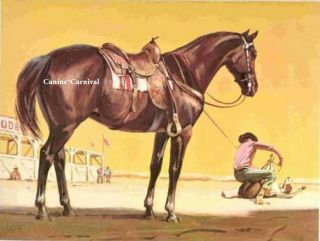 Quarter Horse Western Saddle Art Print By Sam Savitt Gorgeous 1962