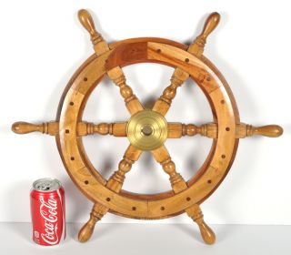20 " Wood Brass Nautical Ship 