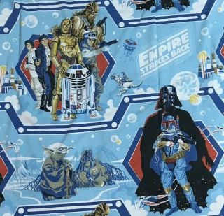 Vintage 1982 Star Wars Empire Strikes Back Twin Bed Flat Sheet Craft Hobby