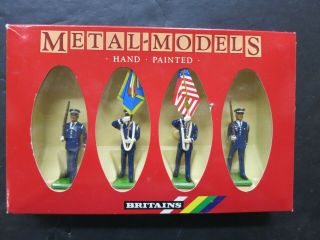Britains Metal - Models Hand Painted Toy Soldier Us Air Force Colour Party 7307