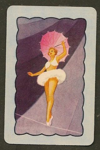 Vintage Coles Swap Card Un - Named Circus Performer Lady Tight Rope Walker