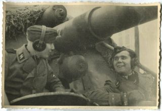 German Wwii Archive Photo: Panzertruppe Tankmen - Crew Members In Tank