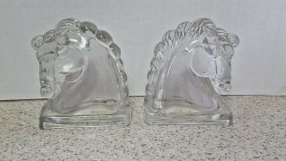 Bookends - Depression Glass - Horse Heads - Stunning