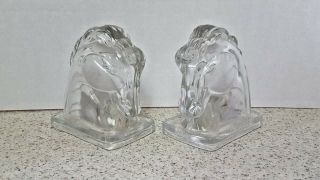 BOOKENDS - DEPRESSION GLASS - HORSE HEADS - STUNNING 3