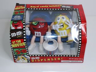 M&ms At The Movies In 3 - D Limited Edition Candy Dispenser Yellow Red