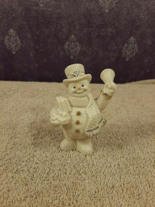 Lenox 24k Gold & China Ringing In The Holidays Christmas Snowman Figurine