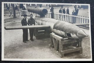 Wwii Germany V1 Buzz Bomb Rocket Missile Expo Shaef Antwerp Photo Postcard Rppc