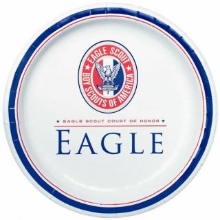 Boy Scout Official Eagle Scout Court Of Honor 25 Lunch Plates Red White & Blue