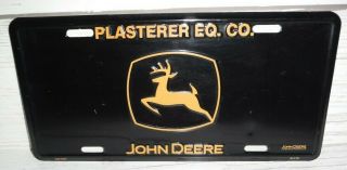 John Deere Plasterer Eq.  Co.  Metal Car Tag License Plate
