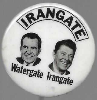 Irangate Anti Reagan,  Richard Nixon Political Protest Pin