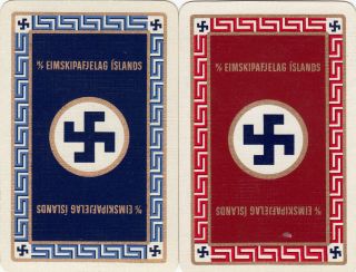 2 Playing Swap Cards Swastika The Good Luck Symbol For Eimskip Iceland