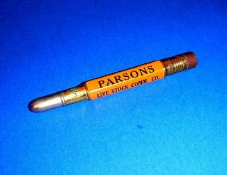 Vintage Bullet Pencil From " Parsons Live Stock Comm.  Co.  " Parsons,  Kansas