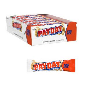 18 Count,  Payday Peanut Caramel Hershey Candy Bars King Size Pay Day 03/2020