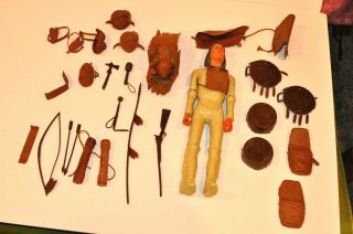 Vintage Marx Johnny West Geronimo Action Figure With Accessories