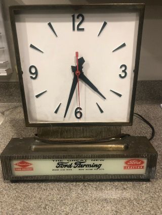 Vintage Ford Tractors Dearborn Farm Equipment Dealership Store Clock Lighted