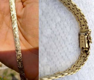14k Gold Serpentine Bracelet Italy 7 1/8 " Vintage 1990 