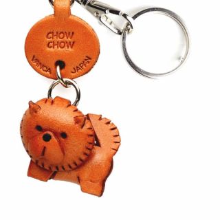 Chow Chow Handmade 3d Leather Dog Key Chain Ring Vanca Made In Japan 56718