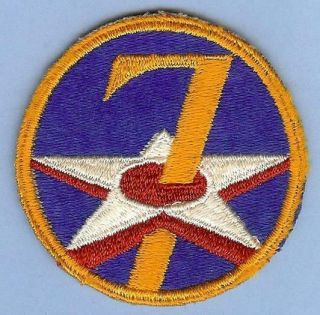 Authentic Us Army Patch Wwii,  7th Air Force Usaaf