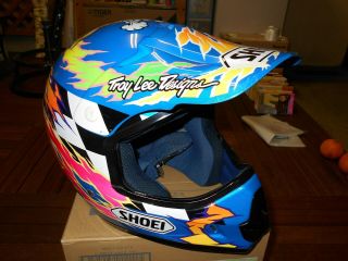 Vintage Shoei Motocross Helmet Troy Lee Vf - X2 Emig Jeff Emig Yamaha