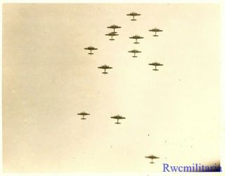 Org.  Photo: Overhead View Of B - 17 Bombers Flying In Formation On Mission