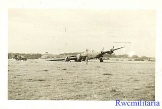 Org.  Photo: British Raf No.  158 Squadron Halifax Bomber (np - E) Crash Landed (3)