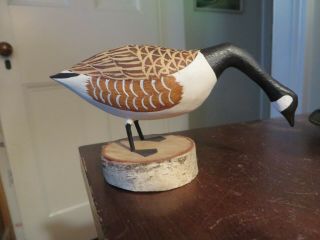 vintage hand carved and painted wood goose signed E.  G.  Nickerson Nova Scotia 3