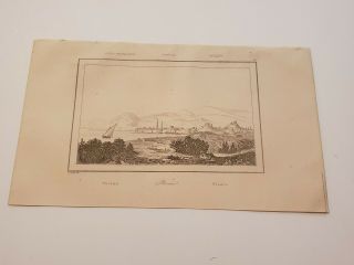Cr50) Landscape Phocaea City Ancient Greece C.  1835 Engraving