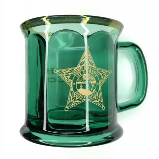 Lee County Florida Sheriff’s Office Coffee Mug Green Glass Fl Police Department