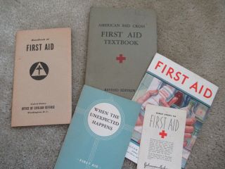 Handbook Of First Aid,  Off.  Of Civilian Defense,  Ww2,  Plus R.  C.  First Aid Book.  Plus