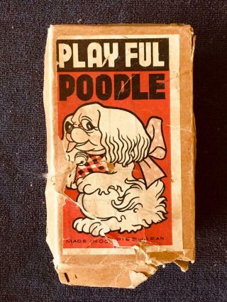 Occupied Japan Playful Poodle Wind - Up Toy,  Old Store Stock