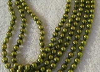 Vintage Christmas Mercury Glass Beads Garland Gold & Green 170 "