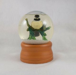 Vintage Ll Bean Snow Globe Chickadee On A Pine Bough Wood Base Snowbird