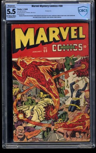 Marvel Mystery Comics 68 Cbcs Fn - 5.  5 Off White To White (restored)