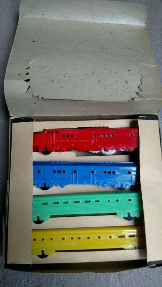 Nosco Plastic Wind Up Toy Train In The Box.  Nos