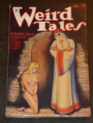 Weird Tales January 1934 Robert E.  Howard,  Brundage Hooded Menace Cover